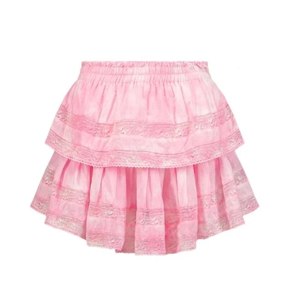 LoveShackFancy Pink Heritage Mini Skirt